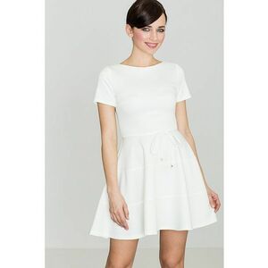 Rochie evazata ecru - poliester 95% - elastan 5% - imagine