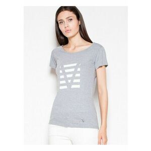 Tricou dama imprimeu original - gri - bumbac 92% - poliester 8% imagine