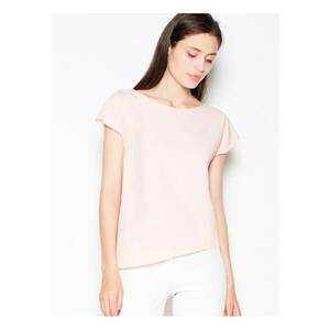 Tricou dama - asimetric - roz - poliester 65% - viscoza 35% imagine