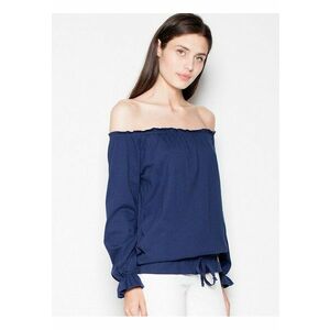 Bluza dama bleumarin - bumbac - maneca lunga - model lejer imagine