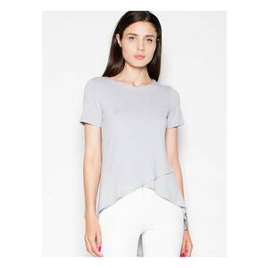 Tricou dama asimetric - gri - viscoza imagine