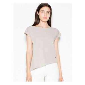 Bluza dama - asimetrica - bej - poliester 65% - viscoza 35% imagine