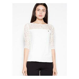 Bluza dama - bej - maneci 3/4 - top transparent cu puncte - poliester imagine