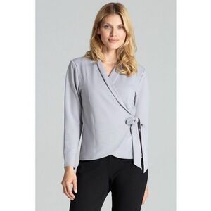 Bluza dama - Inchidere laterala - Poliester/Elastan - Gri - imagine