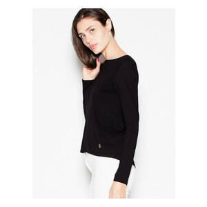 Bluza dama - scurta - cu maneci lungi - decupaj spate - neagra - viscoza imagine