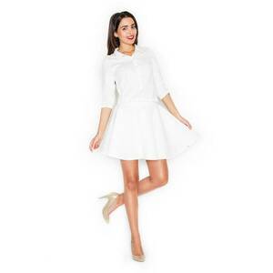 Rochie K258 - ecru - poliester - imagine