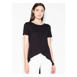 Tricou dama asimetric - negru - viscoza - imagine