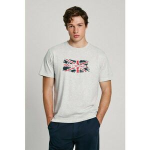 Tricou cu imprimeu logo si decolteu la baza gatului Clag imagine
