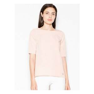 Tricou dama asimetric - decupaj spate - roz - poliester-viscosa - imagine