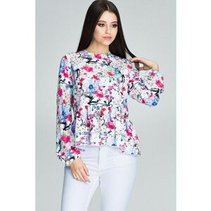 Bluza dama - Poliester/Elastan - Cu volane - Multicolor imagine