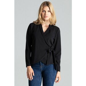 Bluza dama - Inchidere laterala - Poliester/Elastan - Negru - imagine
