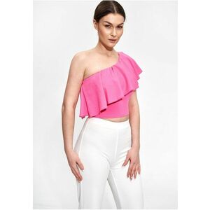 Top dama - Poliester/Elastan - Cu volane - Roz imagine