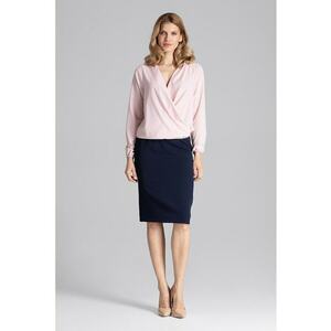 Bluza dama eleganta - Maneca lunga - Poliester/Elastan - Roz imagine