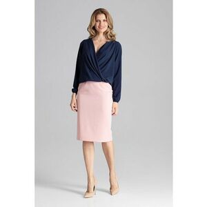 Bluza dama eleganta - Maneca lunga - Poliester/Elastan - Bleumarin imagine