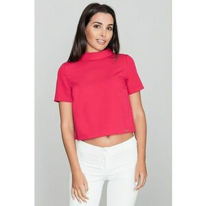 Bluza dama - Pe gat - Cu maneca scurta - Poliester/Viscoza - Rosu imagine