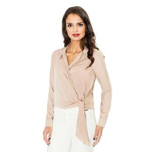 Bluza eleganta M432 - Poliester/Viscoza - Bej - imagine