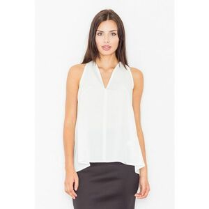 Bluza dama - Poliester/Elastan/Viscoza - Spatele deschis - Decolteu V - Ecru imagine
