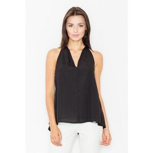 Bluza dama - Poliester/Elastan/Viscoza - Spatele deschis - Decolteu V - Negru imagine
