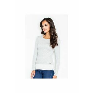 Bluza dama M374 - gri deschis - maneca lunga - material viscoza - imagine