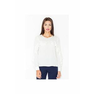 Bluza dama - M466 - eleganta - maneca lunga - bej - poliester - imagine