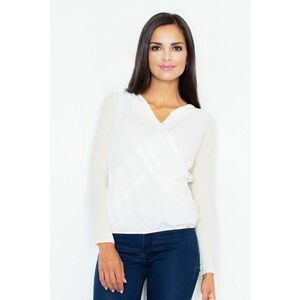 Bluza dama - Viscoza/Elastan - Alb/Bej imagine