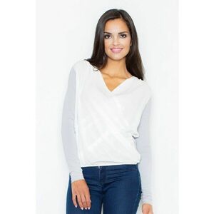 Bluza dama - Viscoza/Elastan - Alb/Gri inchis imagine
