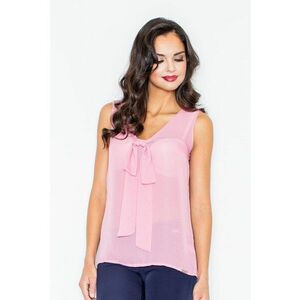 Bluza dama - Poliester - Guler tip cravata - Roz imagine