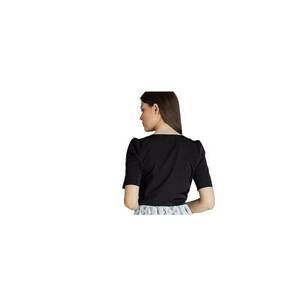 Camasa dama - neagra - scurta - cu decolteu inima - maneci scurte - poliester. imagine