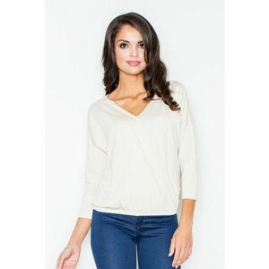 Bluza dama - Viscoza/Elastan - Decolteu V - Ecru - imagine