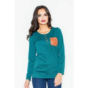 Bluza dama - Poliester/Elastan - Cu nasturi - Verde imagine