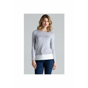 Bluza dama M374 - maneca lunga - gri inchis - viscoza de inalta calitate - imagine