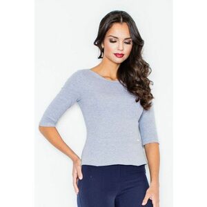 Bluza dama - Maneca lunga - Bumbac - Gri imagine