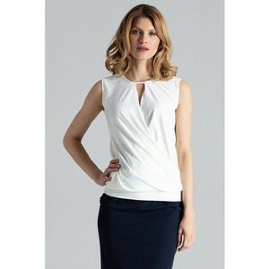 Bluza dama - Poliester/Elastan - Fara maneci - Eleganta - Ecru imagine