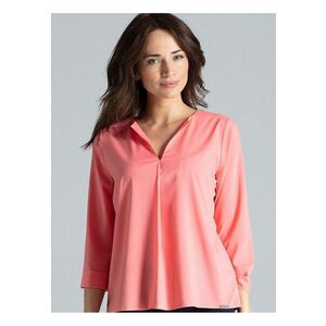 Bluza dama - roz - maneci lungi - decolteu in V - poliester imagine
