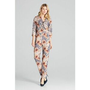 Salopeta dama - floral - bej - poliester imagine