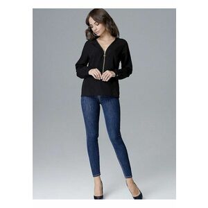 Bluza dama - cu fermoar - neagra - LYCRA - poliester imagine