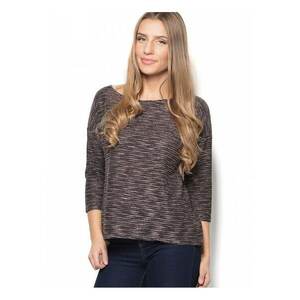 Bluza dama bej - stofa melange - maneci 3/4 - croiala larga imagine