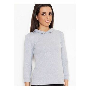 Bluza dama guler - maneci 3/4 - gri - bumbac 95% elastan 5% imagine