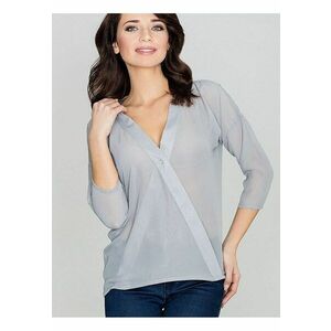 Bluza dama - gri - croiala interesanta - decolteu plic imagine