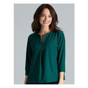 Bluza dama - simpla - cu decolteu in V - verde - poliester imagine