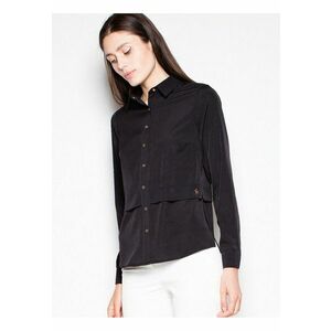Camasa eleganta neagra - cu guler - din viscoza imagine