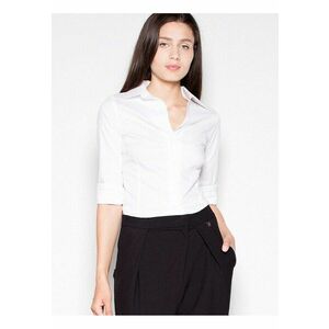 Camasa dama - alb - bumbac 80% - maneci lungi - imagine