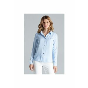 Camasa eleganta pentru femei - model M581 - albastra - viscoza - maneci lungi - imagine