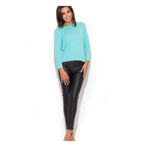 Bluza dama maneci lungi - decolteu adanc cu funda - verde - viscoza imagine