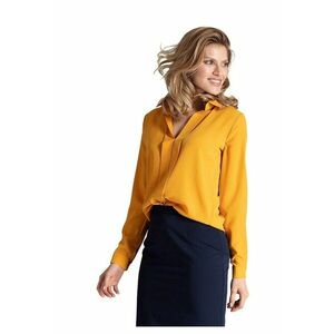 Bluza eleganta M621 - galben - maneci lungi - poliester/elastan/viscoza imagine
