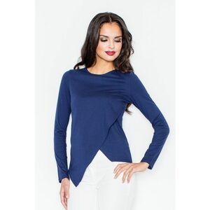 Bluza dama - Asimetrica - Poliester/Elastan/Viscoza - Bleumarin - imagine