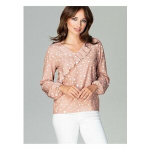 Bluza dama - bej - croiala lejera - maneci lungi - material poliester imagine