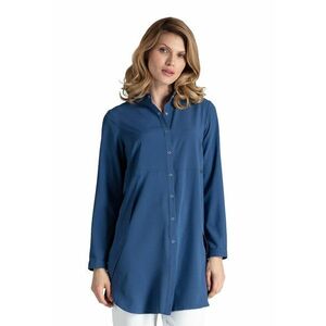 Camasa lunga dama M545 - bleumarin - poliester - maneci lungi - imagine