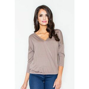 Bluza dama - Viscoza/Elastan - Decolteu V - Maro - imagine