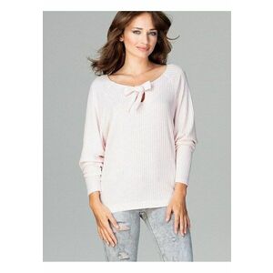 Bluza dama - roz - tricotata - maneci lungi - decolteu cu papion - viscoza imagine